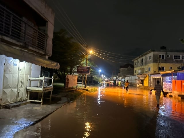 Jerry Ahmed Shaib Conducts Late-Night Inspection of Flood-Affected Areas in Weija-Gbawe