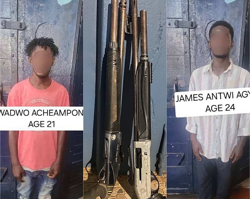 Two Apprehended with Unlicensed Firearms During Ashanti Region Police Operation